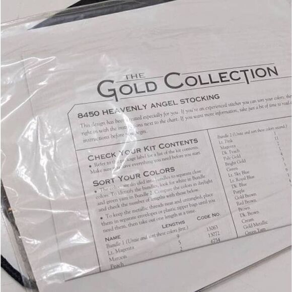 Dimensions Gold‎ Heavenly Angel Stocking 8450 Cross Stitch Christmas Vintage 90s - Picture 7 of 7